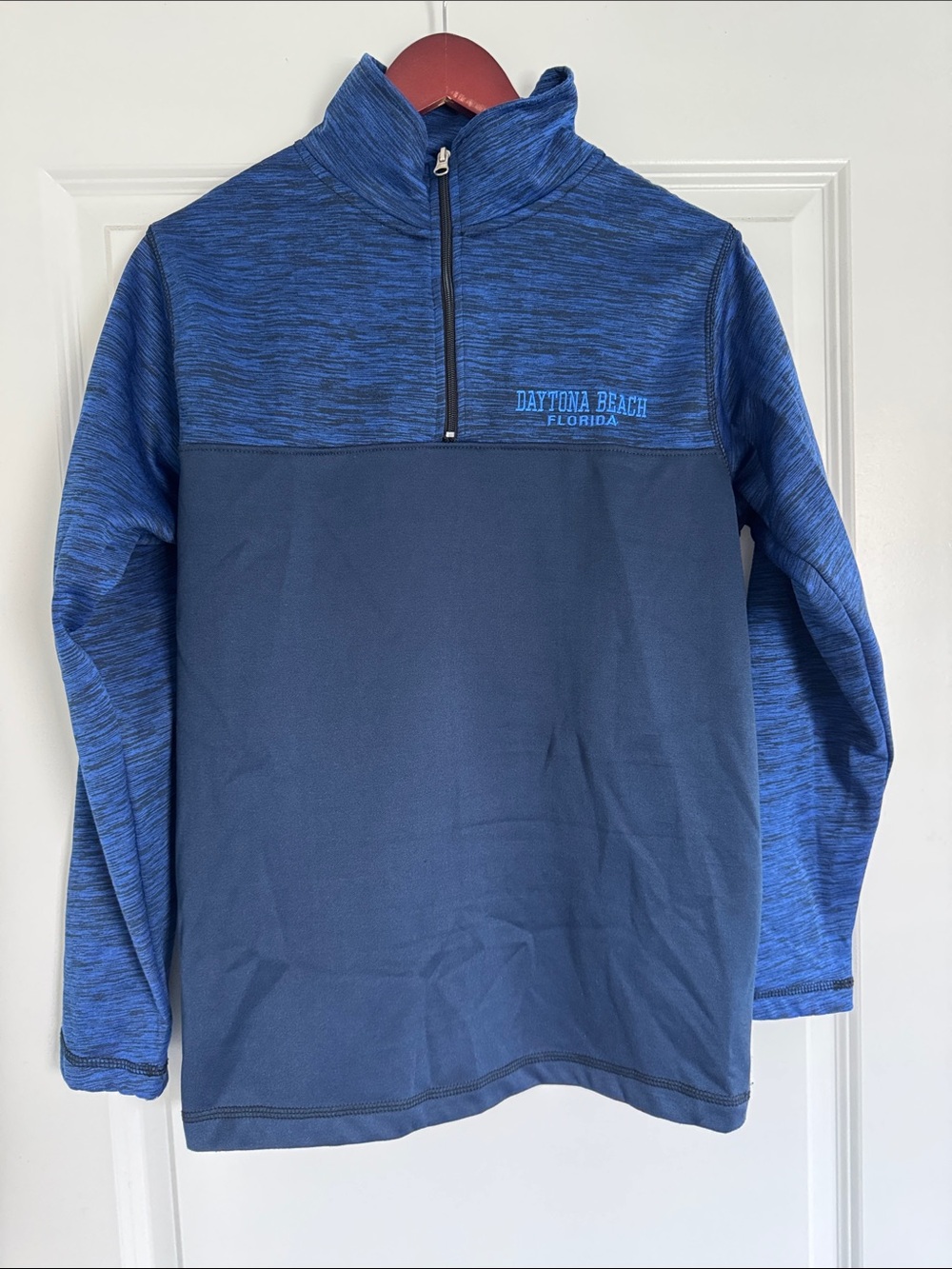 NWOT Daytona Beach Florida Blue Marl Quarter Zip Jacket